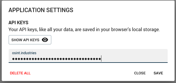 OT settings dialog