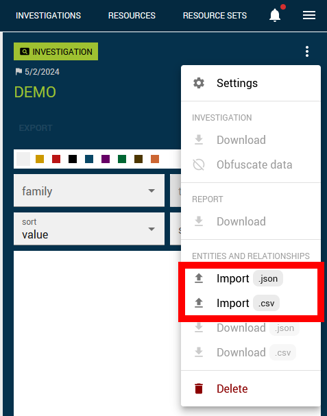 Import data